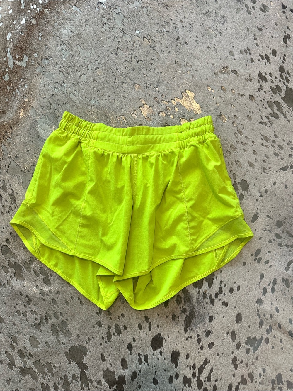 lululemon athletica Neon Lime Athletic Running Shorts